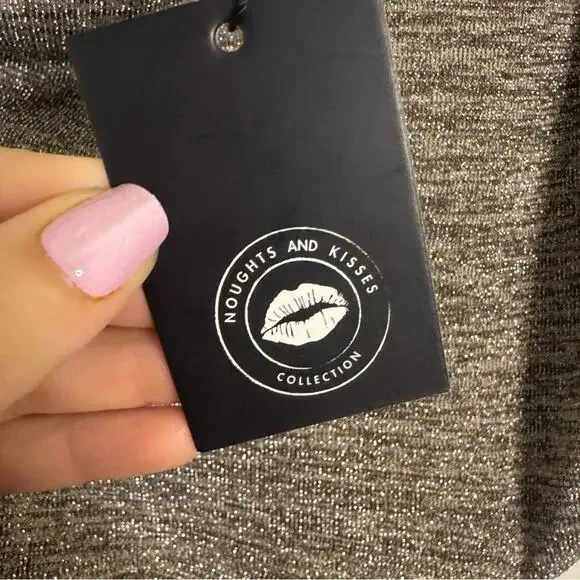 NEW Noughts and Kisses bronze metallic one shoulder rouched dress with open side - Picture 6 of 9